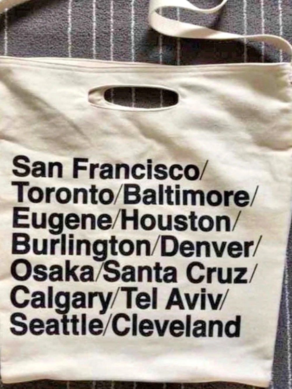 Baggu City Print Canvas Tote in Cream